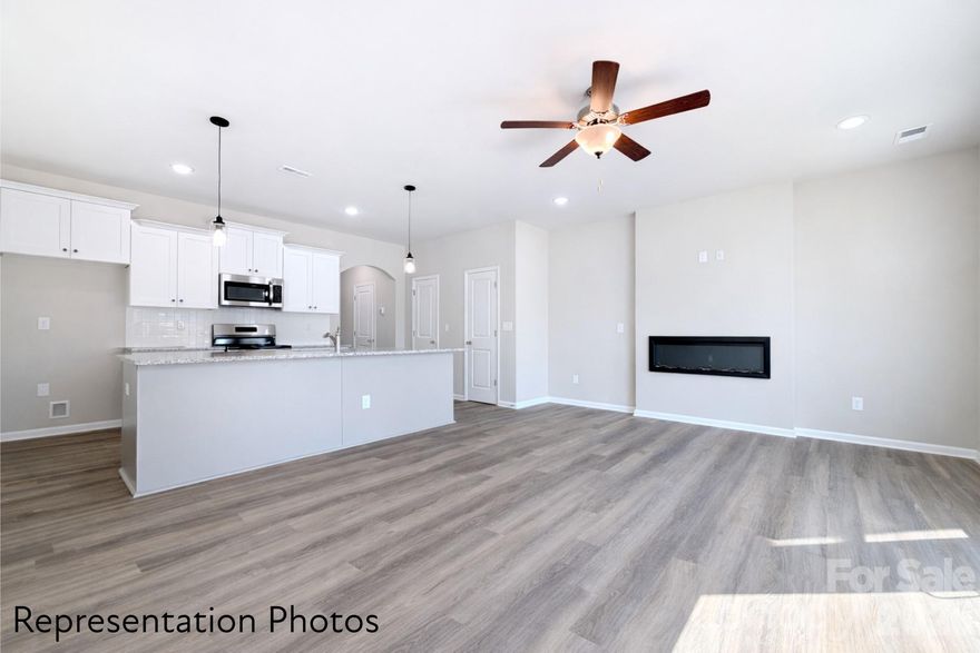 ULTRA PROMOTION on this homes for a quick closing. MOVE IN READY! WELL DESIGNED TOWNHOME! GREAT INCENTIVES ARE AVAILABLE FOR BUYERS! Welcome to Abershire. This home is MOVE IN READY. It is a beautifully designed 3 bedroom townhome with a thoughtful layout and upscale finishes included in the price. This is our popular Whitley plan AND features a large kitchen island that overlooks the main living, dining, and flexible space—perfect for entertaining and everyday living.  Homes feature timeless selections and natural tones throughout. Luxury vinyl plank flooring runs through the main living areas, all full bathrooms, and the laundry room for both style and durability. Upstairs, you’ll find spacious secondary bedrooms and a conveniently located laundry room, making daily routines effortless.   Each townhome includes a 16-foot privacy fence separating units, with potential HOA approval to extend fencing after purchase—allowing homeowners to create an even more private outdoor space. A perfect blend of modern design, transparency in pricing, and low-maintenance living—Abershire offers style, comfort, and value in a brand-new community. All of the homes are representation photos.