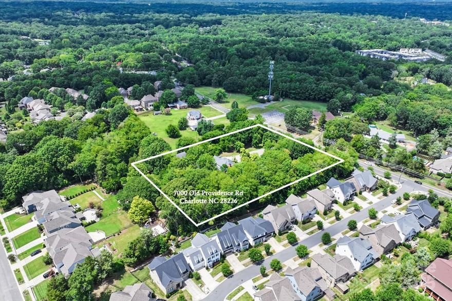 Amazing development opportunity in one of South Charlotte’s most desirable and rapidly growing areas. Located along Old Providence Road with approximately 330 feet of frontage. This property is zoned N1-B allowing for single-family detached or attached residential development. Great location just 10 minutes to Southpark area and less than 20 minutes to Uptown Charlotte. Excellent school district! There is a 4100+ sq ft custom home and 6 car detached garage currently on the property that is tenant occupied. Showings for land and house are by appointment only.