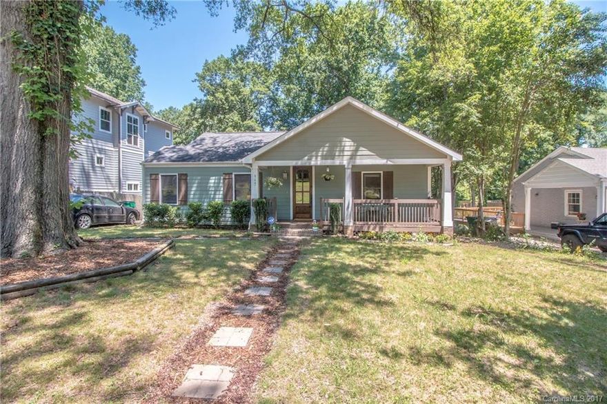 Enjoy easy one story living in this craftsman style ranch home in desirable Villa Heights. Open plan with hardwoods in Living areas and a spacious master suite. This home was fully renovated in 2010 and recently pre-inspected. Move in or add on in the future with room for oversized garage. Fantastic wide lot 200ft deep with mature trees and open sunny green space. Great walkable location near NoDa breweries and close to future rail and Center City Charlotte