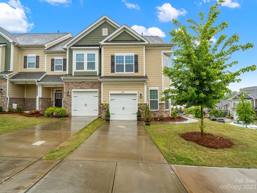 Don't miss this beautiful end unit town home in the highly desirable Davis Lake. This home is a must see with a beautiful open layout. Kitchen is a cooks dream with gas stovetop, island, SS appliances, granite countertops and walk in pantry. Large dining area open to the great room. Office/flex room located downstairs perfect for working from home. Don't forget to check out the 1 car car garage with epoxied floor. Upstairs is the primary bedroom with beautiful bathroom and large shower with tile surround. Double sink vanity plus walk in closet.  Loft area and 2 additional spacious bedrooms complete the upstairs. This home shows like a model. You don't have to worry about maintaining the lawn either, that's included in the HOA fee. Minutes from shopping, restaurants and movies. Awesome location near Harris Blvd, I-77 & I-485 w/ an easy commute to the University area, Uptown Charlotte, LKN & Concord Mills.  Come see this wonderful property and make it your own.