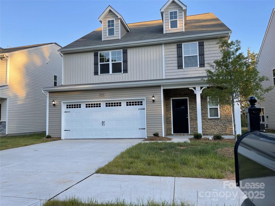 Single family home available for rent in highly sought after Steel creek area. This is a 4 bedroom, 2.5 bathroom house with 2 car garage and tons of storage space. Granite counter tops and a HUGE amount of counter space and cabinets. Beautiful flooring! Most of the bedrooms have walk in closets. This house boasts a big great room with gas fireplace. Backyard is private and fenced. Just a few minutes drive to shopping centers, the Premium outlet mall is about a 5 min drive, about 15 minutes to Airport, 20 minutes to uptown Charlotte and close to Top Golf and Lake Wylie. Laundry room is located upstairs with washer and dryer included.