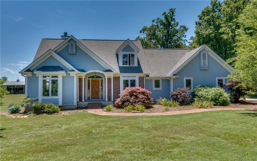 Bright home with an open floor plan on 6.2 acres in an equestrian neighborhood on the trail system.  Views of the pastures & in-ground pool from the main level.  Enjoy the see through fireplace between the Den & Living Room.  Dining Room plus a large eat-in kitchen that opens to the back deck & pool.  Main floor master with garden tub & shower.  Guest Bedrooms on the upper level for privacy.  Full unfinished basement provides plenty of storage space.  Run-in shed & attached garage.