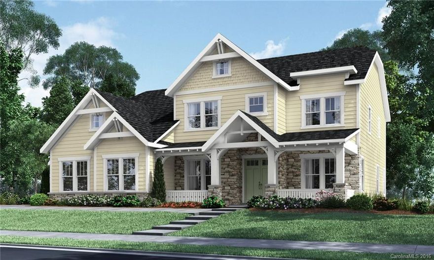 The Aurora floorplan w/ a So Arts & Craft exterior, offers an amazing front porch!  This spacious plan includes an owner's suite down w/sitting room, 2 WIC's & a private entrance!  A guest suite on the main floor is also featured! The formal dining is connected by a serving pantry to the grmt kitchen, w/ granite, backsplash & upgraded cabinets.  The great room w/ coffered ceilings & fireplace connects to the casual dining room & covered porch. The 2nd floor offers 3 adt beds with 2 full baths.