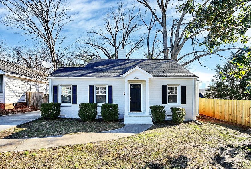 Lovely and move in ready! This adorable home has been completely renovated from top to bottom. Rich hardwood floors, ceramic tile in the kitchen, architectural details, custom shower and bathroom remodel, stainless steel appliances, large bedrooms and great size living room right outside of Center City Charlotte! Where else can you find that? Large, privacy fence is great for entertaining!