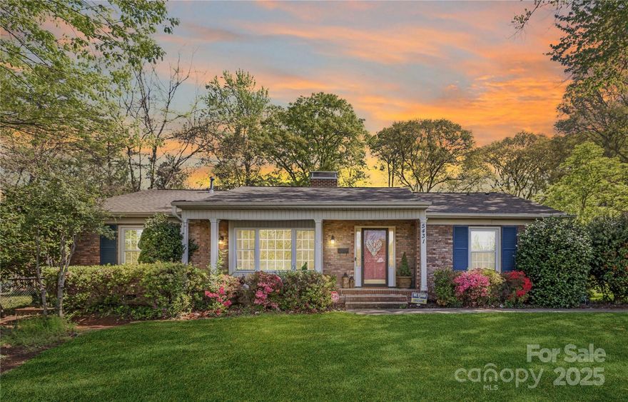 Charming 3-bedroom, 2-bath brick ranch nestled on a spacious 0.61-acre lot in one of Charlotte’s most desirable and convenient locations! Step inside to find a beautifully updated kitchen with stainless steel appliances, sleek countertops, and a farmhouse sink. The home features two generous living spaces perfect for entertaining or creating a flex space for an office, playroom, or second lounge. The bright and airy sunroom offers the ideal spot to relax as natural light fills the space. Outside, enjoy a private backyard with a patio area and mature landscaping, providing a peaceful retreat. With its expansive lot, this property offers potential for future expansion, building, or even possible subdivision which are all rare opportunities in such a central location. Just minutes from SouthPark, Uptown, shopping, dining, and major highways, this home delivers the perfect mix of comfort and location with long-term potential. Schedule your showing today!