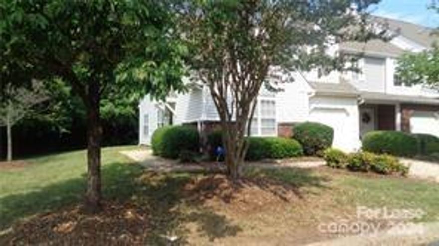 Excellent property and location for lease in South Charlotte! Desirable End Unit! Entire townhome soft grey neutrals, professionally cleaned and ready for you~ Primary on main with full bath and guest access, two bedrooms upstairs. Open and flex living space in family room/kitchen/dining. Bright white kitchen, blinds throughout, ceiling fans, nice outdoor space and side yard common area. One car garage. No pets. Townhome is near great shopping, restaurants, schools, and all major roadways. Community pool and clubhouse. Applicant(s) must have strong credit, clean background and stable verifiable income. Application fee $70 per person over 18. Home managed by local property management group. Last minute items being addressed. Leased in as-is condition with no known issues. More updated pictures to come. 48-72 hour notice for showings by listing agent.