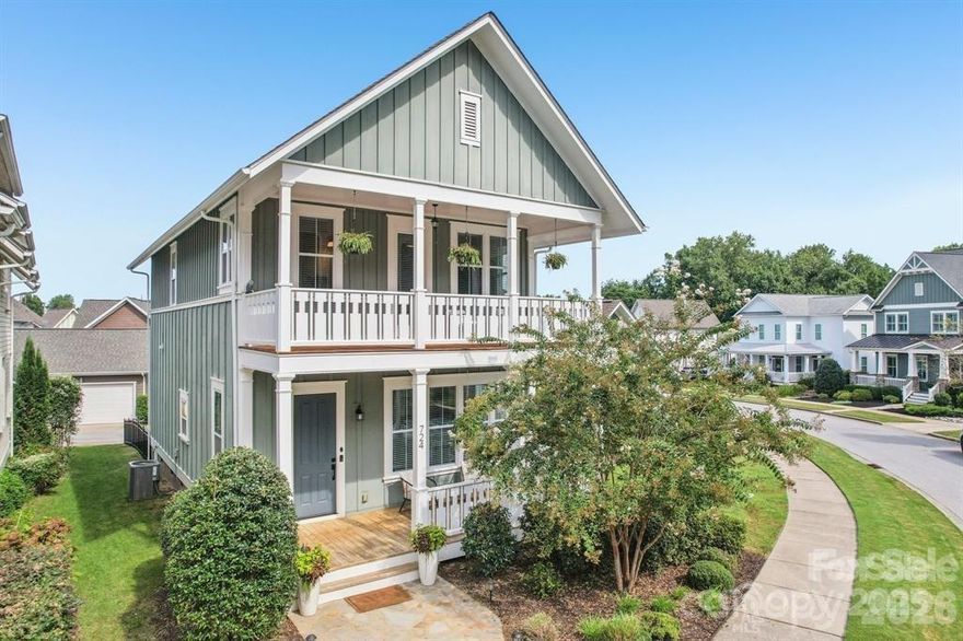 This fully inspected, quality-built Saussy Burbank home in Riverwalk was designed to solve it all. Set on one of the largest lots in the community—with no HOA fees for 2026—it offers room to breathe, freedom to personalize, and immediate access to the outdoor amenities buyers crave. A fully fenced backyard provides privacy and flexibility for entertaining, pets, or play, while direct access across the street to Riverwalk’s scenic trails makes daily walks and weekend adventures effortless. Two classic rocking chair front porches add charm and create true indoor-outdoor living in a timeless Charleston-inspired setting. Inside, thoughtful craftsmanship shines with hardwood floors, heavy crown molding, designer lighting, and a cozy shiplap fireplace that anchors the main living space. The upgraded chef’s kitchen solves the need for both beauty and function, featuring 42” custom cabinetry, a gas range, stainless steel appliances, under-cabinet lighting, a massive island, and a built-in coffee bar. The open layout flows seamlessly into a flexible office or dining area with custom built-ins—perfect for today’s work-from-home and entertaining needs. A renovated rear entry adds everyday convenience with a stylish drop zone and board-and-batten accents. Upstairs, the primary suite is a private retreat with access to the upper porch, a generous walk-in closet, and a spa-inspired bath complete with dual vanities, soaking tub, and separate shower. Two additional bedrooms and an updated full bath offer comfort and functionality for family or guests. Out back, the custom patio and expansive fenced yard create an entertainer’s dream—ready for gatherings, gardening, or quiet evenings outdoors. Riverwalk’s amenities elevate daily living with river access, scenic trails, pool, playgrounds, dining, soccer fields, paddlesport launch, BMX track, and more—all just steps from your front door. This home doesn’t just check boxes—it removes compromises and delivers a lifestyle that works for the way you live.