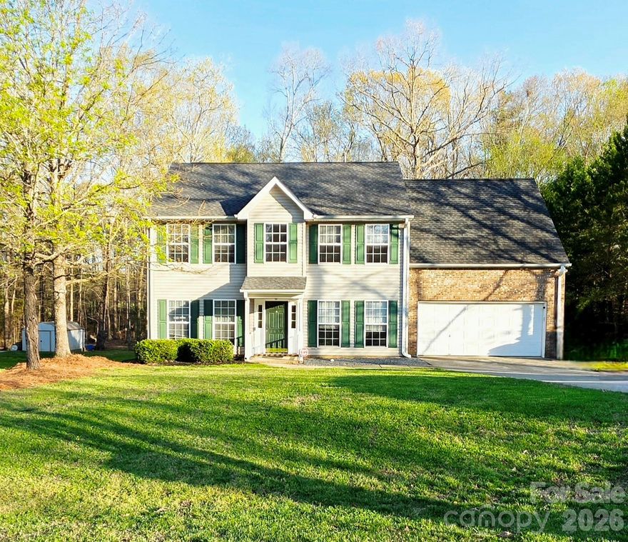 Welcome to this charming two-story home nestled in a quiet, established neighborhood, offering the perfect blend of comfort, space, and curb appeal. This 4-bedroom plus office, 2.5 bath home sites on a generously sized lot with a large yard and mature trees, providing both privacy and a welcoming presence. 
Upstairs, spacious 2nd bedrooms and primary suite includes a private bath with walk in closet. Large windows throughout the home allow for abundant natural light.
Outside, enjoy peaceful neighborhood views and wide quiet street ideal for evening strolls. The attached garage and extended driveway provide plenty of parking and storage. 2 outbuildings are included with this home for additional storage or kids play house.
Located in a desirable community with easy access to local amenities, shopping, and dining, this home is a wonderful opportunity to enjoy comfort, convenience, and a true neighborhood feel.