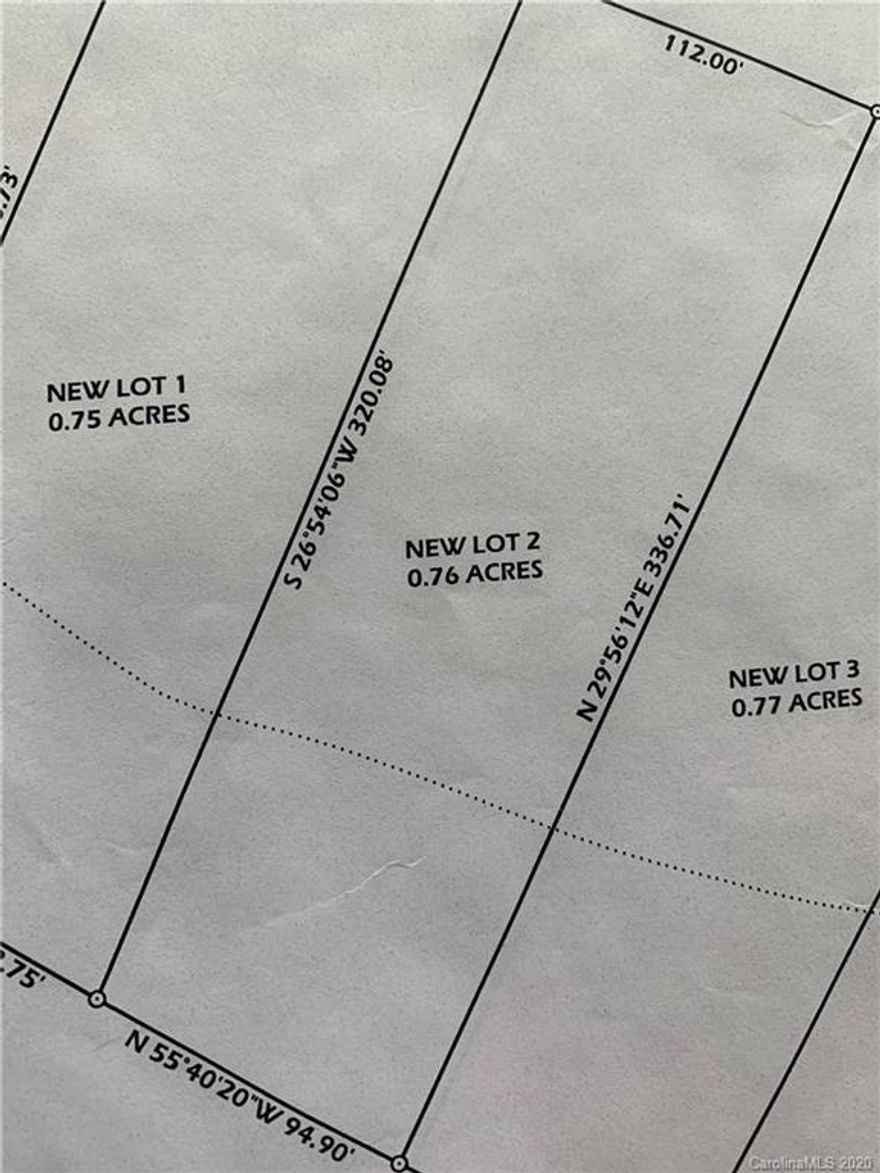 Lot 2 of 5. Beautiful .76 acre property with road frontage and Buffalo Creek running along rear of property.  Has been surveyed and sub-divided to 5 separate lots. 30 Minutes to CLT airport and 45 minutes to Uptown Charlotte.