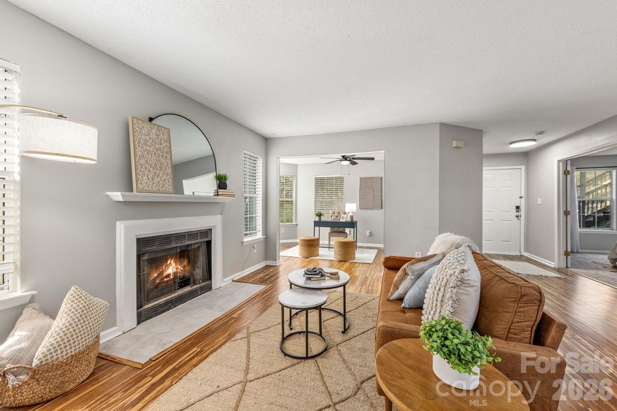 Tucked into the park-like setting of Bennington Woods, this beautifully updated ground-level condo offers comfort, convenience, and effortless living.

With a split-bedroom floor plan, two spacious bedrooms, and two full bathrooms, the layout provides both privacy and functionality. The living room features a cozy fireplace and opens to a versatile bonus space perfect for a home office, den, or sunroom — whatever suits your lifestyle.

The fully renovated kitchen and updated bathrooms bring a fresh, modern feel, complemented by new carpet, updated lighting, fresh paint, and a truly move-in ready finish throughout.

Enjoy ground-level access with no interior or exterior stairs, easy connection to the greenway from the community, and resort-style relaxation by the neighborhood pool. Just minutes from SouthPark and the dining and retail along South Boulevard, this location blends peaceful surroundings with everyday convenience.

You’ll love calling Bennington Woods home.