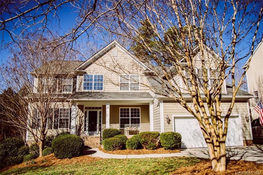 Stunning home with open floor plan. Bright and cheerful. 4 bdrm, 3.5 bath, Master on main, Gourmet kitchen w/ 42" cherry cabinets, granite counter tops and SS appliances.  Elegant double staircases. Loft area & Bonus Room upstairs.  Lots of storage.  Screened in porch to relax on while looking into the private, wooded yard.  Full W/O basement & fenced in yard. Lake & golf community w/walking trails nearby. Award winning Fort Mill Schools. Close to shopping, restaurants, highways. Welcome Home!