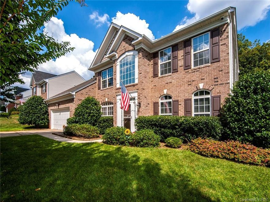 Enjoy Smart Home features! 2015 total new HVAC & 2014 new Archit-Roof; Guest BR w/connecting tiled full bath on Main; front rm for office/flex space; granite counters, s/s appliances also w/dbl oven, lg kit island open to eat-in & great rm w/gas FP; MBR w/organized walk-in closet, granite dbl sink vanity, porcelain tiles, custom tile surround shower, sep garden tub; bonus rm for media fun;dual stairs; fenced back w/2-story storage & backs to trees;enjoy great comm-amenities! Quick to Ballantyne!