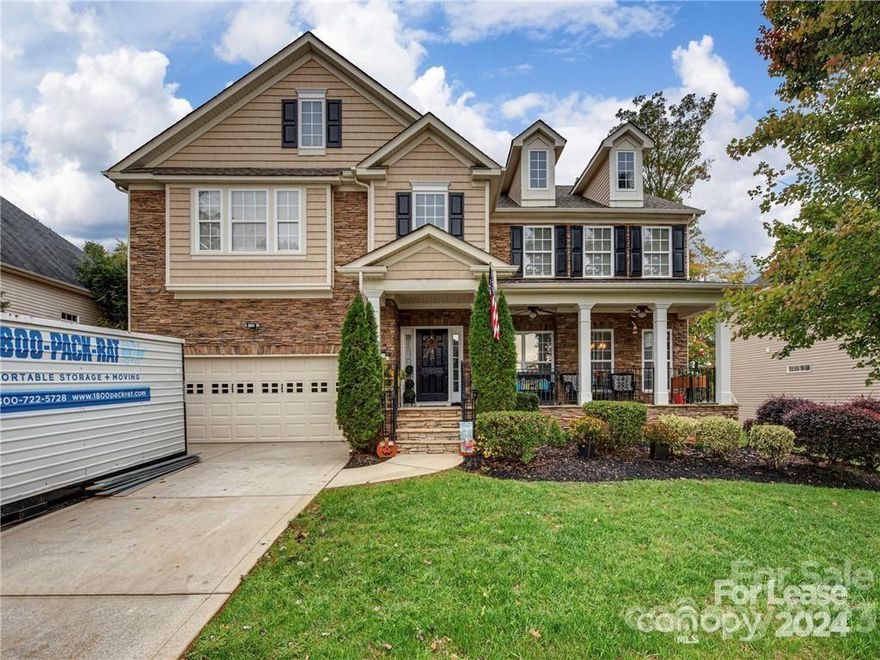 Gorgeous home for lease w/open floor plan, ideal for entertaining. Large front porch, 5 BDRS w/1 BDR/office on main w/ full bath and a MUST-SEE media/movie/bonus room equipped w/ viewing screen. Upstairs has large Primary BDR w/ trey ceiling & huge bathroom w/2 walk in closets, separate shower, garden tub & double vanity, 3 additional BDR'S upstairs. Home has a "cooks' kitchen" and features double wall ovens, gas cooktop, microwave, dishwasher, refrigerator (all stainless steel) & lots of counter space, large breakfast bar island, pantry & beautiful sunroom, garage shelving & additional storage, garage door & opener, surround sound throughout home & backyard and a HUGE deck.