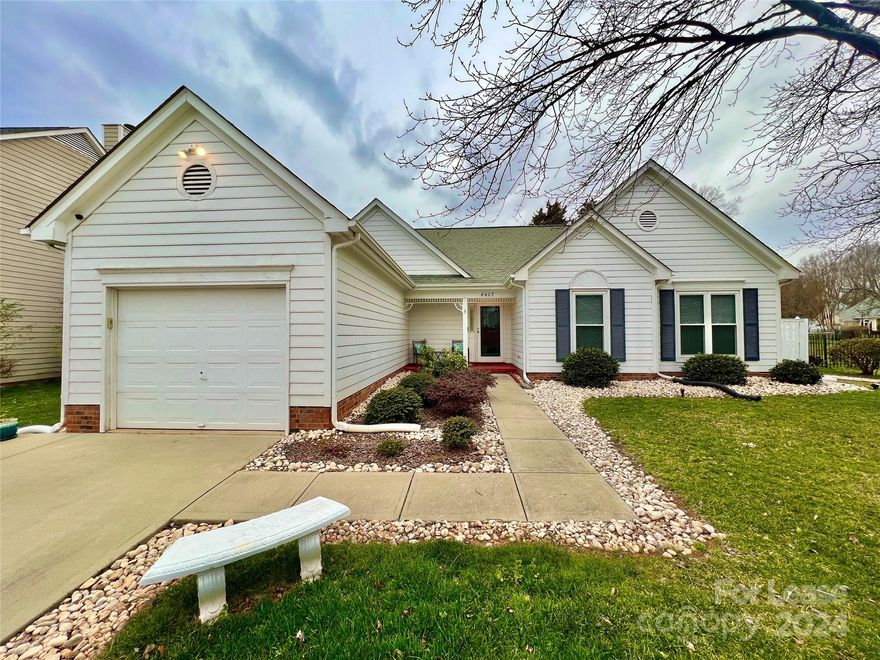 Ballantyne Ranch with Beautiful Backyard. This three bedroom home is loaded with features. Hardwood floors, vaulted ceilings, glass doorknobs, and accent lighting provide unique touches throughout the main living areas. You'll love the way that the well appointed kitchen opens to the breakfast nook and living room. Possibly the best feature is the spacious and bright sunroom which flows out to the huge back patio and fenced back yard. The primary suite includes a walk in closet, walk in shower, and garden tub. Ample room for storage or hobbies in the garage and garden shed. Small pets will be considered. Fridge, washer, and dryer are included! -------Lease Terms: 12 months. No smoking. Small pets considered. 600+ Credit Score required. Proof of income 3x monthly rent. $50 App fee per applicant. Tenant Responsible for all utilities- Electric, Water/Sewer,Gas. Apply online.