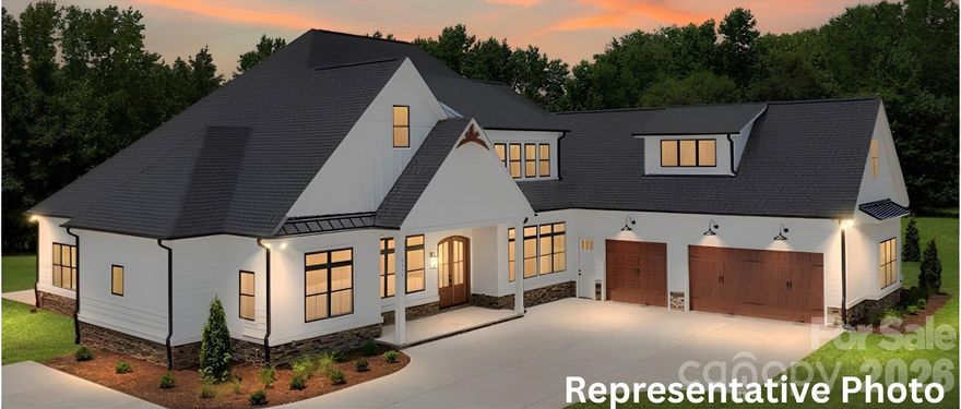 Welcome to an extraordinary opportunity to build your private luxury estate on Lot #4, a breathtaking 5.6+/- acre homesite offering unmatched privacy, seclusion, and a serene natural setting, perfectly designed for refined living. This nearly 4,000 sq. ft. custom residence blends timeless elegance with modern functionality, delivering a thoughtfully designed layout tailored to today’s lifestyle. The home features 4 spacious bedrooms, including a luxurious owner’s suite and a private guest suite on the main level, ideal for multi-generational living or for guests privacy and comfort. A grand foyer welcomes you through a charming covered front porch with stunning wood stained arched double doors, lending to the detailed craftsmanship found throughout the home. Designed for both everyday living and entertaining, the heart of the home showcases a gourmet chef’s kitchen with an impressive 10-foot island, shaker-style soft-close cabinetry, abundant workspace, and a bright breakfast nook. A butler’s pantry sits directly across from the walk-in pantry and seamlessly connects to the formal dining room, creating an effortless flow for entertaining and everyday living. The vaulted great room features a striking dual-sided gas fireplace shared with the screened-in porch, extending your living space outdoors. Additional highlights include a sun-filled sunroom, dedicated home office, versatile flex space perfect for a gym or creative studio, and the option to convert the guest suite into a private secondary living area. Upstairs, two generously sized bedrooms share a well-appointed bath designed for comfort and privacy, while an optional bonus room with half bath offers even more flexibility for entertaining or recreation. With 10’ ceilings and 8’ solid-core doors on the main level, 9’ ceilings upstairs, and an oversized 3-car garage, every detail has been carefully curated to elevate your living experience. This is a proposed build with Providence Custom Builders, offering a streamlined, all-inclusive package designed to simplify the custom home process. ALL PHOTOS ARE REPRESENTATIVE of the previously built "The Ludwick" model.  Buyers will have the opportunity to personalize selections and finishes to suit their vision. Price includes home, land, septic, water hookup, and permits. Please see the attached sales sheet to show what is included in the home. Any optional features added or changes to the current plan can affect the price shown. Land must be purchased before the beginning of construction. A lot reservation and 10% deposit are required to secure this homesite. Situated within an intimate community with established CCR’s (Covenants, Conditions & Restrictions) to protect the integrity and value of the neighborhood, this homesite provides the perfect balance of exclusivity and thoughtful development. Build your dream estate where luxury, privacy, and customization come together seamlessly on Lot #4. Contact the listing agent for an appointment!