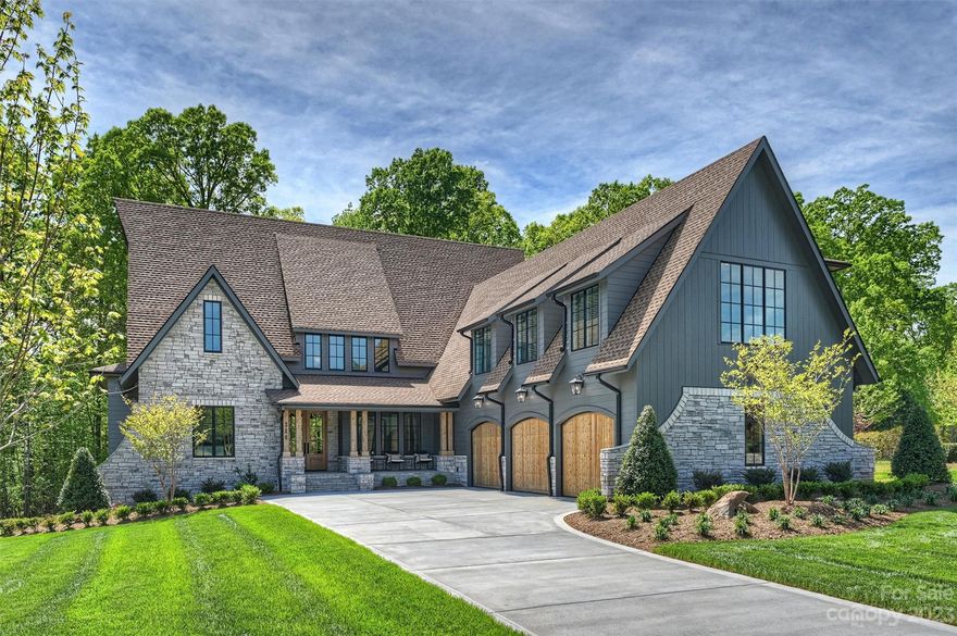 Experience extraordinary design & craftsmanship throughout this luxury estate home on a 1+ acre, cul-de-sac lot backing up to a private wooded area w/room for a pool. Main floor primary suite features a 12' tray ceiling w/ beams, a fabulous bath w/his & her vanities, free standing tub & an impressive 12' dual shower. A laundry area connects the 15x12' closet to the bathroom. Beautiful custom cabinetry, high end Thermador appliances, quartz tops, a large island, pantry & a scullery make this a dream kitchen for entertaining. Architectural archways define living areas yet they openly flow into one another. The great room has a 12' ceiling w/beams, a cast stone fireplace surround, built ins & a sliding glass door that opens to a gorgeous outdoor living area w/fireplace, slate tiled floor & optional screened area. Upper level offers 3 bedrooms with ensuite baths, walk in closets & the sweetest reading nook ever. A study area & laundry room are at the entrance of the gigantic bonus room!