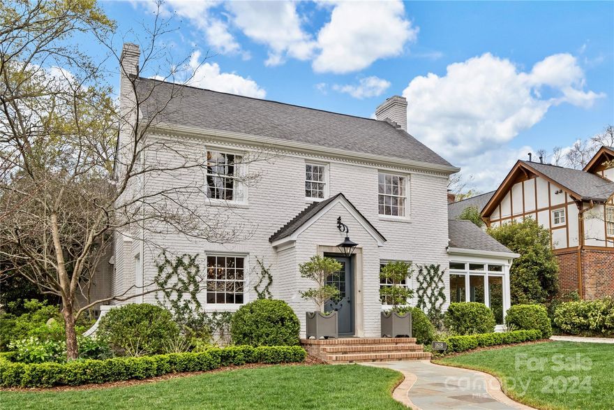 This exquisite Myers Park home is sure to impress! Boasting an extensive 2018 renovation by Bourgeois McGinn Builders / design by Emily Bourgeois, this home effortlessly blends updated luxury with original charm. All new kitchen & baths, beautiful hardwood flooring & designer fixtures/finishes throughout! Elegant formals- living room with FP and front dining room. Lovely sunroom w/ floor-to-ceiling windows offers great add'l play or office space. Expansive family room features fireplace w/ cast stone surround and fireballs plus custom bar w/ quartzite countertop and SubZero wine fridge. Classic Bourgeois kitchen features an abundance of custom cabinetry, center island, Thermador gas range, & SubZero paneled fridge/freezer. Front & rear staircases. Primary suite w/ sitting area, two custom walk-in closets & spa-like marble bath. Bluestone patio overlooks the fully-fenced rear yard w/ turf. Carport w/ vaulted ceiling & attached storage room. Minutes to Uptown or Southpark!