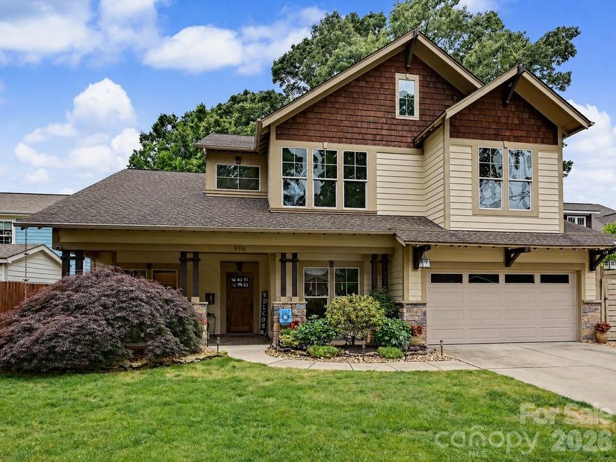 A rare opportunity in one of CLT's fav neighborhoods is this meticulously maintained home offers walkability, a highly functional layout, and a move-in-ready feel, all just steps from restaurants, breweries, live music, and the light rail. 
Meticulously maintained and thoughtfully designed, this home lives like new while offering the character and warmth buyers are searching for. The open-concept main level features site-finished hardwood floors, built-in speakers, and a seamless flow between the living, dining, and entertaining spaces—ideal for both everyday living and hosting.
The recently renovated kitchen enhances the home’s overall appeal, while the layout offers incredible flexibility to fit a variety of lifestyles. A dedicated dining room with direct access to the screened porch creates an easy indoor-outdoor connection. A main-level flex space with French doors is perfect for a home office, playroom, or additional sitting area, while the private guest suite with full bath provides comfortable accommodations for visitors.
Upstairs, the oversized primary suite is designed as a true retreat, featuring vaulted ceilings, dual walk-in closets, and an additional flex space ideal for a lounge, fitness area, or private office. For those seeking expanded closet space, this area also offers the opportunity to create a truly exceptional dressing room. The spa-inspired primary bath includes dual vanities, a large walk-in shower, soaking tub, and an ambient fireplace—creating a relaxing, elevated experience.
Secondary bedrooms are generously sized and complemented by a well-appointed walk-in laundry room with utility sink. A statement chandelier with a motorized lift allows for easy maintenance given the soaring ceiling heights. Ample storage throughout, along with a tucked-away drop zone and 2-car garage, enhances the home’s everyday livability.
The fully fenced backyard offers a true outdoor retreat, featuring both a screened, covered sitting area and an open patio—creating the perfect balance for entertaining and relaxing.
A rare opportunity to own a home that truly has it all—location, layout, flexibility, and walkability—within one of Charlotte’s most sought-after neighborhoods.
