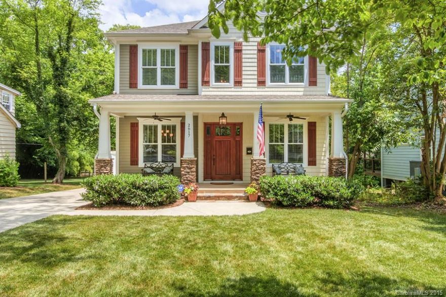 Gorgeous Chantilly home with detached 2-car garage and apartment above it!  Located on desirable Bay Street.  Built in 2009, this like-new home has abundant space and storage.  Tankless water heater.  Open floor plan on main, with wood floors throughout.  Great outdoor space, with rocking chair front porch, back deck, and good-sized backyard.  Walk to all Elizabeth and Midwood businesses have to offer.  Minutes to uptown.