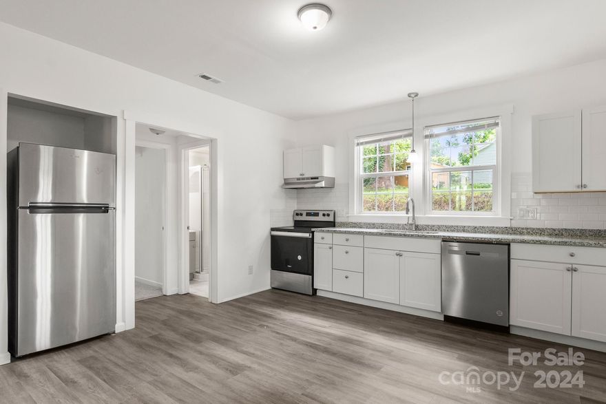 Don't miss this beautifully renovated 2 bedroom 1 bath home in wonderful Kings Mountain! Enjoy brand new cabinets and stainless steel appliances in the kitchen. The electric fireplace is a showstopper as soon as you walk into the living room. The house was recently painted and has updated flooring throughout. You'll peace of mind with a new heat pump installed in 2024 as well as a new roof. Schedule your showing today!