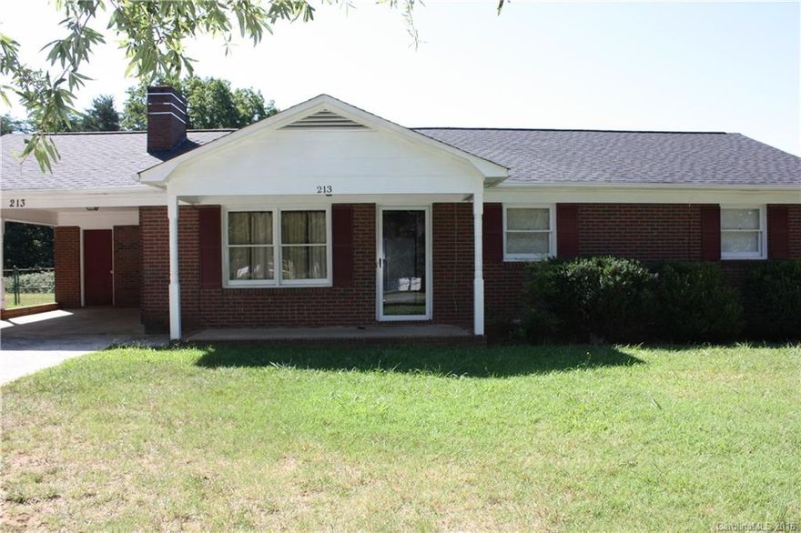 Investment property or starter property, full brick with 3 bedrooms 2 bath, Bedroom 1 12'x11' Bedroom 2 12'x11' Bedroom 3 10'x13.'  Brick fireplace, very large Lot at .63ac. with out building 12'x16'. Fenced in back yard. 1 car carport, covered porch 16' x 5', Landscaping, Quite area with older brick homes very nice yards. Easy commute to Lincolnton, Hickory, Denver or Charlotte.