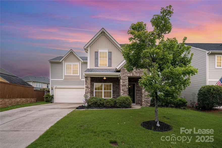A Well-Maintained 2-Story Single-Family home in the GlenGrove Community will be Available starting September 10th! Built in 2012, this 2,741 sq ft home offers 5 spacious bedrooms and 2.5 bathrooms.

Key features include a charming front porch, a large, fenced backyard with a covered patio and freestanding gazebo, and a 2-car front-entry garage.

The main level boasts a private office with French glass doors, a flex space, a living room with a cozy fireplace, a kitchen with breakfast and dining areas, and a half bath. Upstairs, you'll find a versatile loft, a generous primary suite with a walk-in closet and private bath, four additional bedrooms, a full bathroom, and a dedicated laundry room.

The kitchen features ample cabinetry, stainless steel appliances, granite countertops, a tile backsplash, and a pantry.

Enjoy community amenities such as a playground and outdoor pool. Conveniently located just minutes from I-485, I-85, Charlotte Motor Speedway, Concord Mills, and numerous dining options.

Lawn maintenance, Internet, Water, Gas and Electricity are tenant's responsibility. HOA fees are covered by the owner, and refrigerator, washer, and dryer are included at no extra cost.

All tenants 18 and older are required to complete a credit check, background check, provide proof of funds, and pay a non-refundable application fee. A minimum 1-year lease is required no short-term rentals or subleasing permitted. If the credit score is above 650, a security deposit equal to one month's rent will be required; if the score falls between 600 650, a deposit of up to two months' rent may be required.