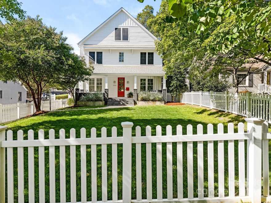 Artfully designed with excellent outdoor living!
Welcoming front porch, high ceilings throughout, expansive kitchen with island that spills into the great room, recent interior paint, new carpet, mud room and bar.
Entering the foyer allows for a direct view to the rear yard-- Great natural light, year round. 

 The wide hallway connects all the bedroom on the second level--with easy access to the huge play/bonus room (with full bath). Check out the additional living space above the garage--well suited for a home office or guest quarters.

This Idyllic setting is walking distance to the Greenway and Freedom Park. Minutes to Uptown, the heart of Dilworth and Park Road Shopping Center.