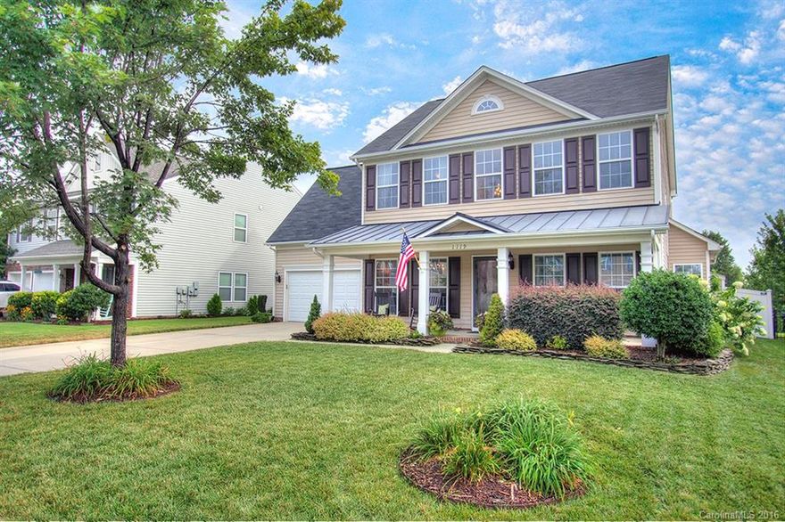 Located in Northern tip of York County (just across state line), this WOW home awaits your most particular buyer! Freshly painted, new carpet & wonderful floorplan make this home stand out. Rocking chair front porch to greet friends/family. Full (privacy) fenced backyard, extended patio & full yard irrigation. Wood floors on main level. Designated study w/ French doors. Tankless water heater. Great storage area in gar. Bonus w/ closet or 4th bedroom. Community pool/playground just a quick walk.