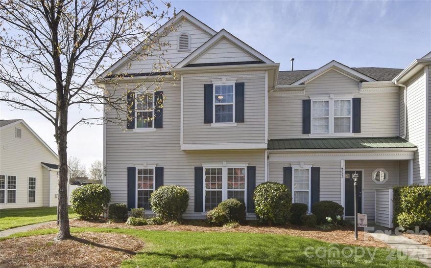 Don't miss this well maintained upgraded end-unit located in the heart of highly desirable Harrisburg. Offering the perfect blend of comfort, style and convenience, this home truly has it all.  The kitchen features granite countertops, stainless steel appliances, and a convenient breakfast bar-ideal for both everyday living and entertaining. Just off the kitchen, the cozy dining area flows into a spacious family room filled with natural light.  Step outside to your private, fenced-in-patio that includes a storage closet--perfect for morning coffee, evening relaxation or hosting guests. A versatile den with gas log fireplace provides the perfect space for a home office, sitting room, or additional living area.  You'll also appreciate the large utility closet tucked within the downstairs half bath, offering excellent storage.  Upstairs, you'll find two generously sized primary suites, each with its own attached bathroom featuring garden tub shower combinations and walk-in closets.  One suite even includes an additional closet for extra storage.  High ceilings, abundant natural light, and neutral paint tones throughout create a warm and inviting atmosphere.  Enjoy the convenience of being within walking distance to Town Center amenities, including restaurants, coffee shops, and shopping.  With easy access to the interstate and nearby entertainment, this location is hard to beat.  This is a must-see home-schedule your showing today!