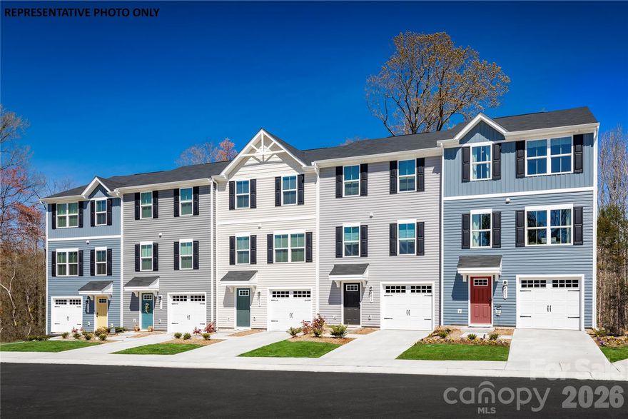 Brand-new 3BR townhome with a 1-car garage with a garage and finished basement in the Kannapolis/Concord market. This three-story Juniper floorplan delivers 1,576 sq ft of smart, open-concept living with separation between your main living space and private bedroom floor. The main level features a flowing great room, kitchen with granite countertops and stainless steel appliances, and dining area. All three bedrooms are on the upper level including an owner’s suite with ensuite bath. Washer, dryer, and all appliances are included — nothing extra to buy on move-in day. The lower level offers a finished flex room plus your own private garage. Exterior maintenance and lawn care are included through the HOA, so weekends are yours to enjoy. Cherry Grove is minutes from Downtown Kannapolis, the Cannon Ballers stadium, and I-85 for an easy commute to Concord or Charlotte. Seller concessions available toward closing costs and interest rate buydown — contact listing agent for current incentive details. To-be-built with 3-5 month delivery. Price reflects a cash purchase. Schedule your model tour today.
