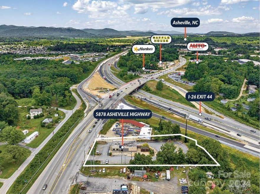 This former Burger King fast food restaurant is located at 5878 Asheville Hwy in Hendersonville, NC and is now available for sale or lease. The building has a total area of 2,860 square feet and sits on a spacious 1.14-acre lot. It is situated off Exit 44 of Interstate 26, which provides excellent visibility and easy access for customers. The building features ample seating and a drive-thru, making it an ideal location for a variety of fast-food or casual dining concepts. There is plenty of parking space available on-site. The property is located in a busy retail corridor of Hendersonville, with several other restaurants and retailers in the vicinity. It is easily accessible from I-26, which sees an average daily traffic count of over 60,000 vehicles at Exit 44.