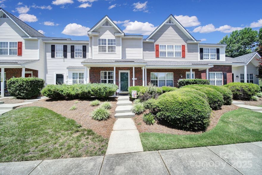 Beautiful townhome in the vibrant University area—just minutes from UNCC and I-485! This well-maintained home features a bright, open main floor with a guest bathroom and seamless flow between living and dining areas. The kitchen comes fully equipped with appliances and ample cabinet space. Upstairs, two spacious bedrooms offer private baths and walk-in closets. Recent updates include new carpet, vinyl, fresh interior paint, and smooth ceilings (popcorn removed). Enjoy a fenced backyard with attached storage and new artificial turf! Fiber internet ensures reliable connectivity for remote work, streaming, and smart home use. Washer and dryer included for added convenience. Community amenities include a pool with spa, clubhouse, gazebo, and shaded sidewalks. Sellers offering a home warranty with acceptable offer. Move-in ready and convenient to shopping, dining, and campus life!