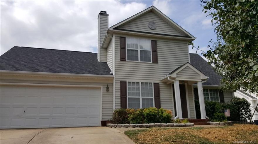 The plusses for this home are plenty!! No HOA fees or hassle. Quiet neighborhood with a terrific location near shopping, parks, UNCC, Concord Mills Mall, and easy access to I-85. Open floor plan with master bedroom downstairs, bright windows, fresh paint, and attached garage!