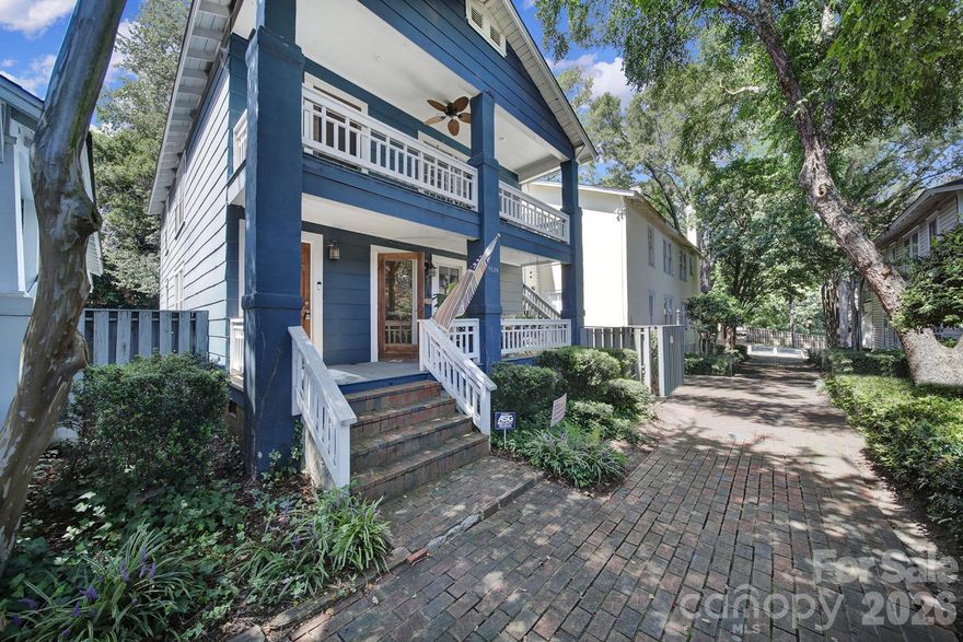 Rare find in highly sought after Historic Dilworth.  This charming first floor condo has it all.  Located in a leafy green enclave that offers privacy and seclusion but is located just two blocks from the light rail and a short walk to Southend and the City.  The large front porch fits with the welcoming neighborhood vibe. Built in 1926 but completely updated for elegant modern living with white cabinets, granite counters, subway tile backsplash and all stainless steel appliances.  Charming features include original hardwood floors throughout, plantation shutters and a gas log fireplace to warm chilly winter nights. Recent upgrades include hot water heater replaced 2021, HVAC replaced 2022 and a new gas range installed in 2023.  Other improvements include a fully renovated bathroom and the convenience of replacement windows.   Ample parking onsite for owners and guests in 2 adjacent lots.  Surrounded by some of the best restaurants and nightlife.  Easy walk to Bank of America stadium.  Don't miss your chance to own a piece of history.
