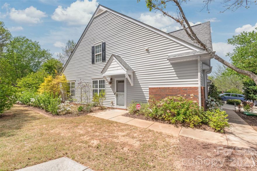 PRE-INSPECTED HOME-report available in attachments.  End unit located at end of street with plenty of common area space around the home for quiet enjoyment.  Beautiful blooming trees, private area surrounded with plantings behind back door area for privacy, bedroom up has large loft area with full bathroom, plenty of storage and suitable for drywalling in for 3rd bdrm/private den. Updated 1/2 bath downstairs, newer flooring on main level, spacious Primary bdrm, with large walk-in closet.  Private garage entry into kitchen area. Spacious floor plan wth vaulted ceilings, french doors to exterior back patio with privady because ot year-round greenery and blooming bushes.  The side yard entrance feels like your own private park with a large spacious open area with minimal visability from public.  Palladium window in kitchen/breakfast area.  End unit has great windows displaying light and bright interior and gorgeous side yard common area.  From HOA- There is NO RENTAL CAP, Investors (NO AIR B&B type rentals, 12 month leases only.  ROOFS were replaced in 2011 on ALL BUILDINGS IN HANOVE with 30-year architectural shingles.