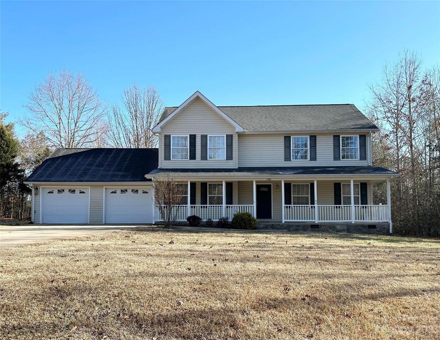 BACK ON THE MARKET!!! Due to no fault of the seller this Spacious and Affordable 3BD 2.5BA home is Back on the Market! This is your Second Chance! Desirable Location! Large usable yard with storage building, maintenance free vinyl siding, charming front porch and nice back deck. Enter into a semi-open floor plan, with new carpeting, beautiful hardwood floors and gas fireplace. Natural light floods this space! Large kitchen island, separate pantry and all kitchen appliances remain. Laundry, 1/2 bath and spacious 2 car garage also on main. Upstairs find a complete primary suite, with 2 walk in closets, full bath, and separate from the additional 2 bedrooms and full bathroom. Start the New Year off right and Get In to see this beautiful home today!
