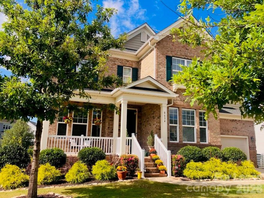 Absolutely stunning 4 bedroom, 3.5 bath home in Huntersville. Like new home has everything! Large open floor plan, newly painted, loaded with upgrades, upstairs loft, extra finished room space, finished outdoor area with patio, outdoor entertaining area built with in grill, elevated overlooking wooded view, community pool directly across street.