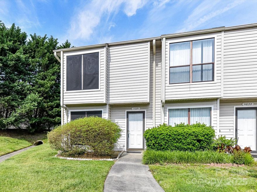 Location, location, location.  Minutes to Ballantyne, SouthPark Mall and Uptown.  This end unit townhome is ready for you.  The kitchen offers white cabinets, granite countertops & breakfast bar overlooking family room with fireplace. Premium vinyl floors..  New interior paint.  Two inch blinds.  There is a private patio out back perfect for enjoying.  Must see! Seller is offering a 1 year home warranty!