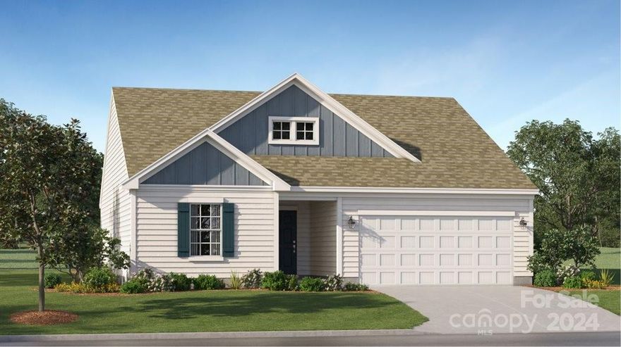 Brand new community in a peaceful setting. The Henley  offers an open floorplan with a large Great Room, Kitchen with quartz or granite countertops, single bowl sink in kitchen, gas range and subway tile backsplash. The main level has vinyl plank floors and then carpet in the bedrooms. Primary bedroom offers larger shower and dual vanity sinks.  Don't miss the opportunity to live in this beautiful community with easy access to Rock Hill and only 30 miles from Charlotte.