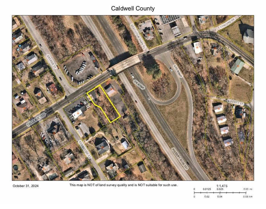 Falls Ave is a popular Road in Granite Falls that runs from East of Highway 321 into downtown Granite Falls.  Zoned N-B, these two lots total 0.43 acres.   Almost 100 feet of Road Frontage (97 feet to be exact).  No indication of buried tanks on the property.  Check out "https://www.deq.nc.gov/search/ncdeq?keys=underground+tanks" for verification.  Gently sloping lot.  Highway 321 Widening Project may effect this land in the future.  Use address of 47 Falls Ave, Granite Falls to find it!    If you are standing on Falls Ave, will be the two lots to the left of this address.
