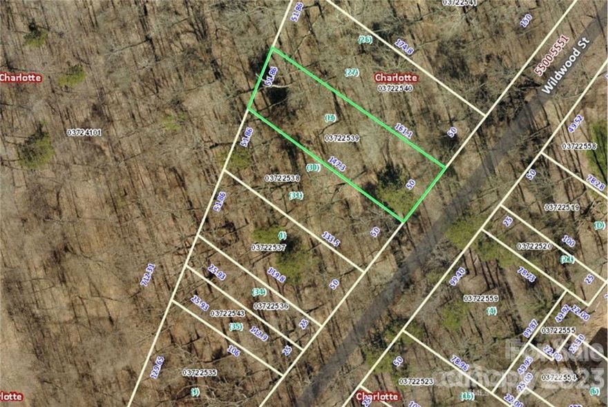 Wooded lot, private, convenient to city.  Right of way for road exists, but road has not been built.