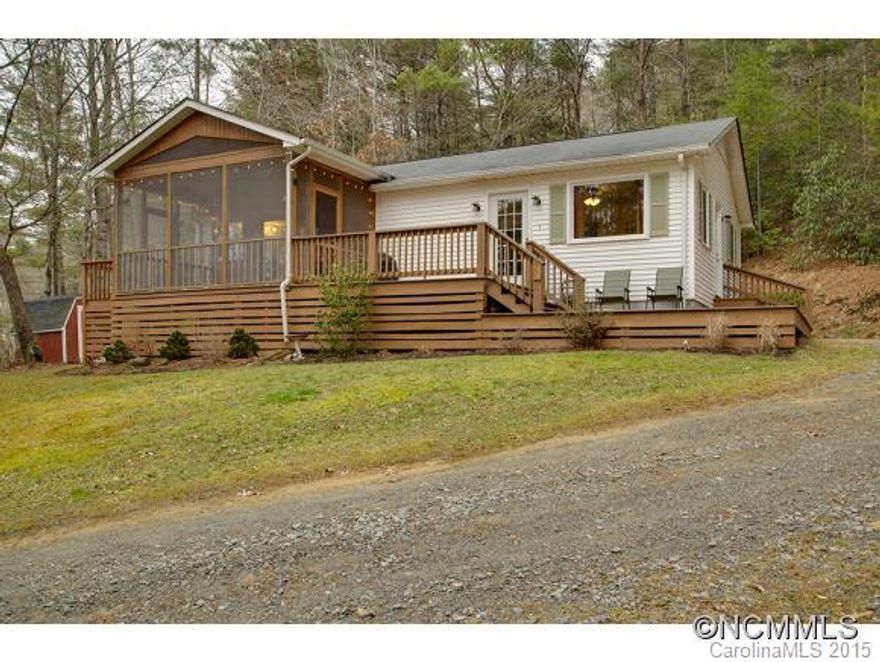 Great house in private location close to Brevard and Hendersonville.  Very well maintained home on nice lot with creek at end of road, new paint interior, new counter tops, updated master bath with heated floors, tile, and granite.  Landscaped with native flowers and plants, move in condition.