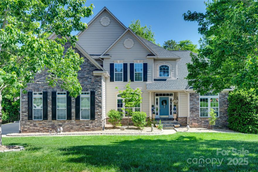 GORGEOUS desirable, flexible floor plan with high-end, custom upgrades & outstanding curb appeal! Welcoming grand entry opens to private study & dining room. Spacious 2-story living room with stacked stone gas fireplace, wood floors & cozy living room with coffered ceilings. Expansive kitchen with granite counters, endless cabinet storage, stainless steel appliances including double ovens & center island with bar seating, butler's pantry, & impressive morning room area doubling as another dining area. Owner’s suite on main level with expansive bath featuring large spa-like shower & dual vanities, plus awesome double closets! Auxiliary bedrooms each have their own bath & BONUS ROOM up. Designer fixtures and finishes, and fantastic natural light throughout! Back deck and patio looks over a raised backyard that is fully fenced – perfect for your morning coffee! Upgraded exterior light package included. Tall crawl space for additional storage & full irrigation system.