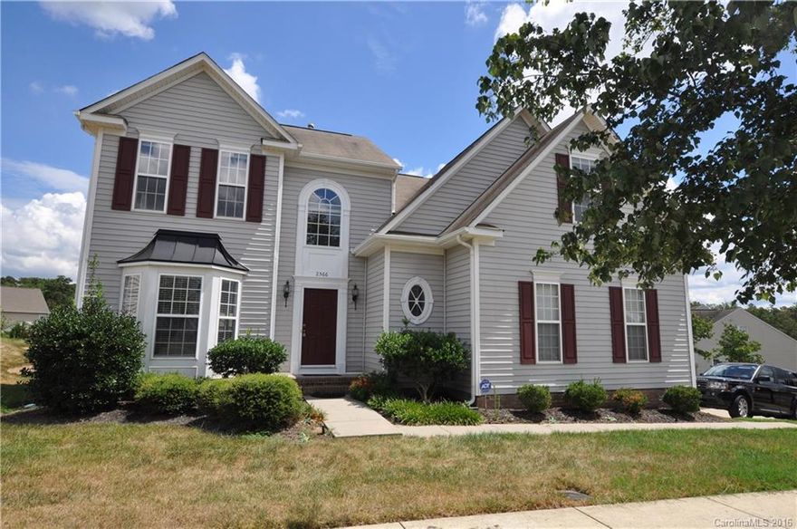 Wonderful home in highly sought after location. Home sits on corner lot. Lawn care included in rent. Formal dining room, large kitchen open to two story Great Rm, and sunroom. Hardwood floors in GR, Foyer, Kit, Brk Rm, Sunroom. Master suite on main with upgraded bath. 3 additional large bedrooms up with loft upstairs too! Great fenced yard with multilevel deck. The entire interior has been painted a neutral grey color. Move in ready. This one will go fast!