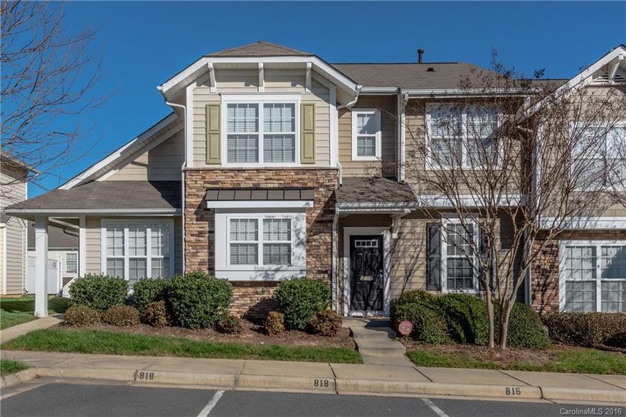 New flooring and fresh paint throughout!  Kitchen features 42" white cabinets, recessed lighting, and pendant lighting, smooth top electric range, & microwave. Great room has gas log fireplace with media niche above, ceiling fan, and crown moulding. Powder room on main floor and access to patio with storage unit, and fenced area.  Master bedroom upstairs has a cathedral ceiling with a ceiling fan, walk-in closet.  Bathroom upstairs with hall and master bedroom access. Laundry closet upstairs.
