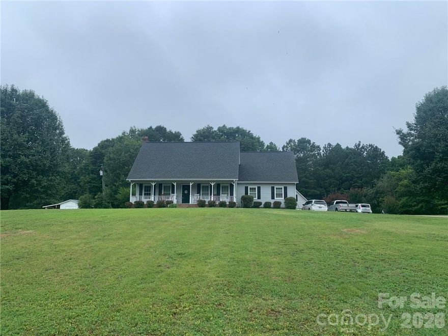 Enjoy the sounds of  country living while rocking on your full front porch! This 1.5 story home on main level features a large great room with FP, and wood burning insert, Master bedroom and master bath are on main level, captain's kitchen with breakfast area, and sunroom, and laundry room on main leve as well. Upstairs boast 2 bedrooms and an additonal bonus with closet area that could be used for a 4th BR with Full Bath upstairs.  Detached workshop/mancave that has it's own HVAC system and could be used for a in-law quarters possibly. Has additional shed with lean-to areas, /HVAC on lower level replaced in 2017, Roof replaced in 2011 and windows as well. Above ground pool with new liner added in 2021 and deck was replaced during this time in 2021.Plumbing completely replaced by Alexander Plumbing in 2021, tree house , swingset and firepit  remain . Home is nestled on 1.38 acres 4 BR/2Bth , 2276 SF and attached 2 car garage. Now REDUCED to $395000 and $20,000 allowance as needed !