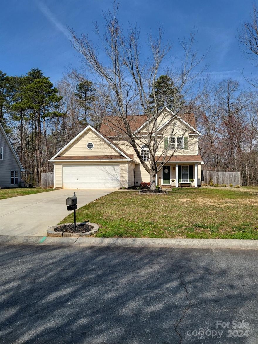 Welcome to 518 Stonehenge Drive! This well-maintained 3-bedroom, 2.5-bath home features a cozy living room with a gas fireplace. The kitchen offers new marble countertops, fresh paint throughout, and new carpet upstairs. Step outside to enjoy the outdoor area with a firepit and canopy with lights, perfect for entertaining or relaxing. No HOA in the community. This incredible home is conveniently located near shopping, restaurants, and I-77. All that is needed is for you to make this home your own. Washer and Dryer remains. Refrigerator in garage is negotiable with acceptable offer.