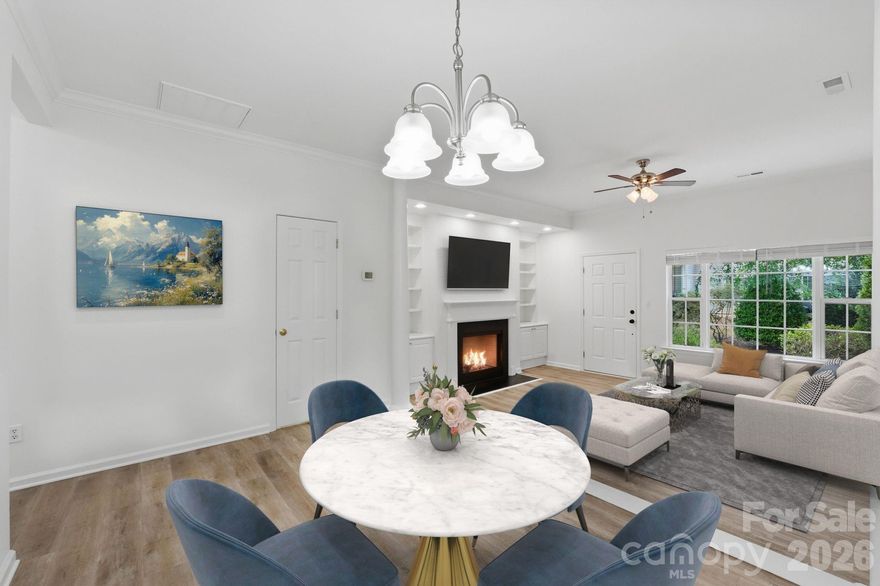 Move-in ready, and perfectly positioned in the heart of Steele Creek, this 2 bed, 2.5-bath townhome offers the ideal blend of comfort and everyday convenience. Step inside to find fresh paint throughout, and a kitchen that has been refreshed with new quartz countertops, new sink and faucet, and a new garbage disposal. 
Upstairs, both beds offer their own full baths. All baths feature new lighting, while additional updates include new hall lighting, new blinds, new smoke and carbon monoxide detectors, new locks, and a new storage room door (waiting for it to be delivered and installed). Located just minutes from I-485, I-77, RiverGate shopping, dining, grocery stores, etc. Community offers a fitness center, pool and recreation area. Water included in HOA dues. Airport only approx 15 minutes away.