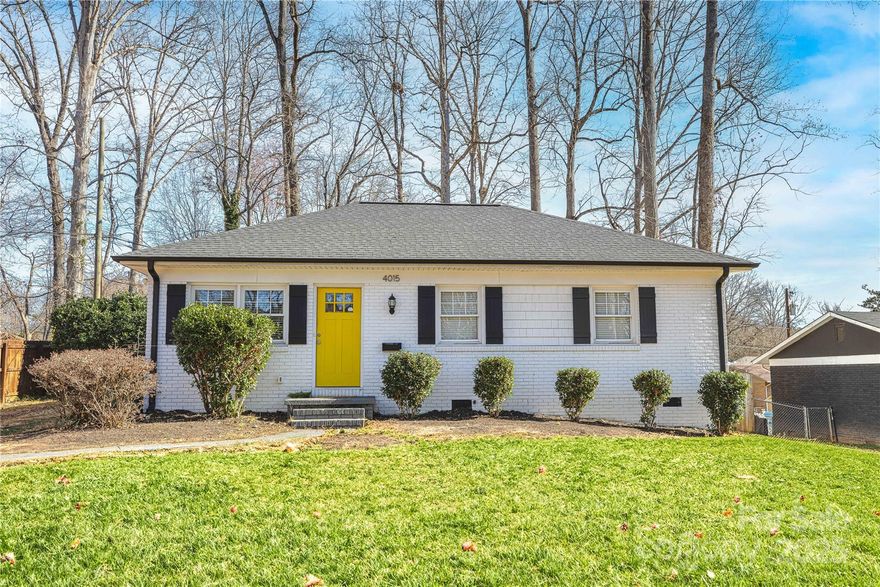 OPEN HOUSE CANCELLED. Welcome to 4015 Strangford Avenue—this beautifully maintained 3-bedroom, 2-bath home combines classic charm with modern convenience. The full brick exterior offers timeless appeal, while the inviting interior provides a warm and welcoming atmosphere. The heart of the home is the updated kitchen, featuring crisp white cabinets, sleek stainless steel appliances, and a spacious island with seating—perfect for casual dining or entertaining. The open layout flows seamlessly into the living area, creating a bright and airy space ideal for gatherings. The primary suite offers a private retreat, with two additional bedrooms providing versatility for family, guests, or a home office. Step outside to the fully fenced backyard, a private oasis perfect for pets, play, and outdoor living. Situated in a desirable Charlotte neighborhood, this home offers easy access to shopping, dining, parks, and major highways.