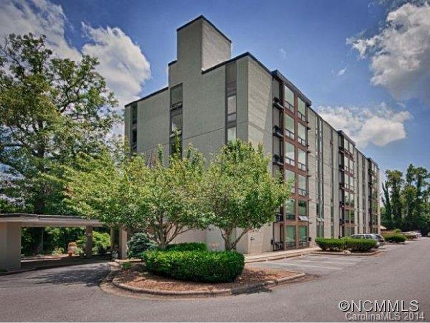 Enjoy Gorgeous Mountain Views from this Chic 5th floor Studio unit. Only 1.5 miles to DT Asheville and 4 miles to Blue Ridge Parkway. Unit Features include crown molding, Alder Wood Queen Murphy bed, extra storage, upgraded kitchen and bath and abundant natural light. Furnishings are negotiable. This Gated Community offers relaxing pool, cabana, grill area, elevator, assigned and guest parking.